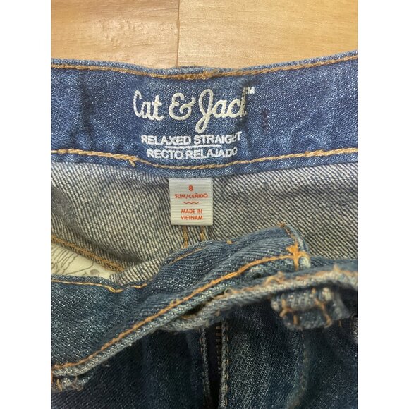 Cat & Jack Boys Relaxed Straight Jeans Size 8 Blue Denim - Picture 3 of 5